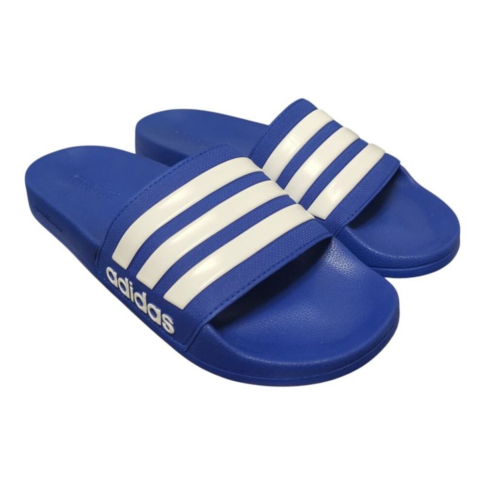 Adidas Men's Adilette Cloudfoam Slip-On Slide Sandals - Blue